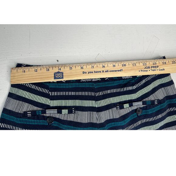 Banana Republic Striped Chino Shorts Blue Black Mid-Rise Summer Casual Vacay 2 - Picture 7 of 7